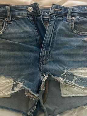 American Eagle Strigid Distressed Denim Shorts